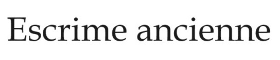 Escrime ancienne